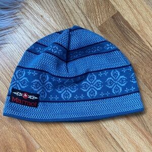 Marmot Patterned Blue Beannie Hat Unisex